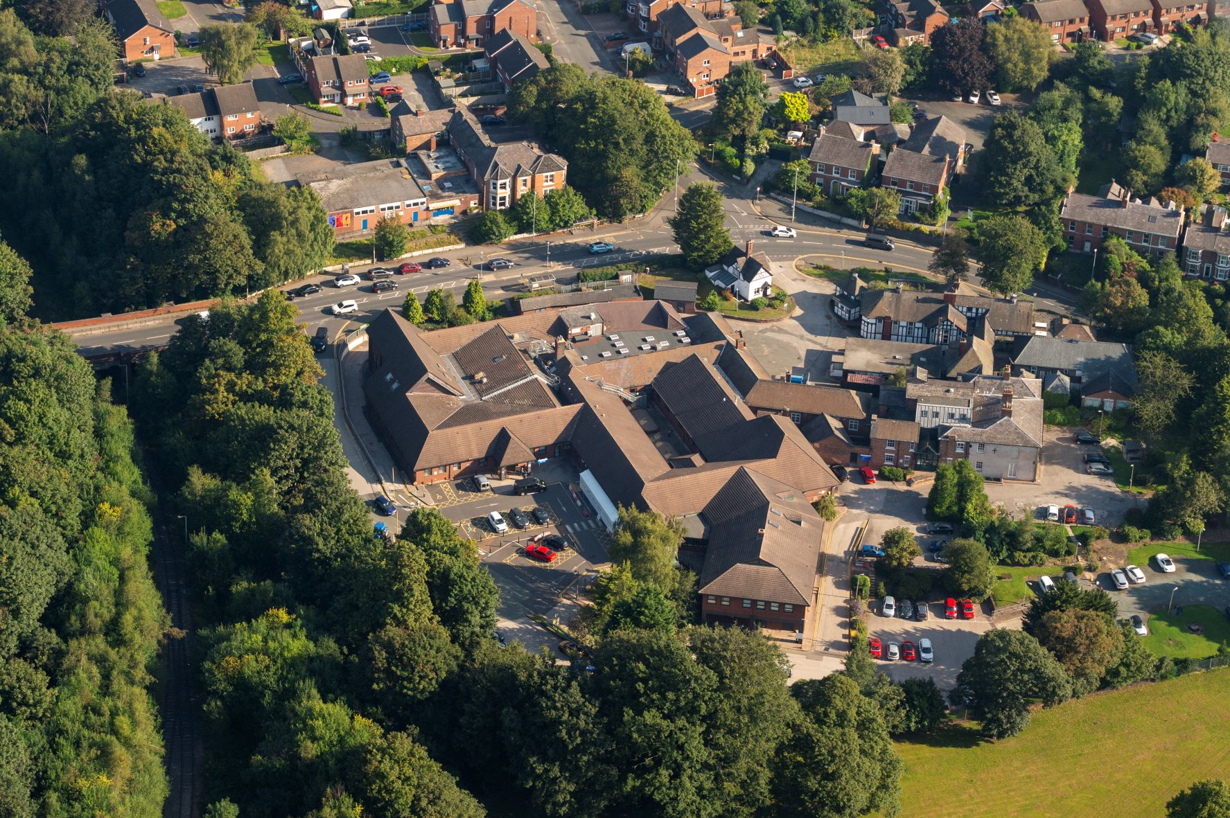 Aerial view of Victoria Infirmary Northwich